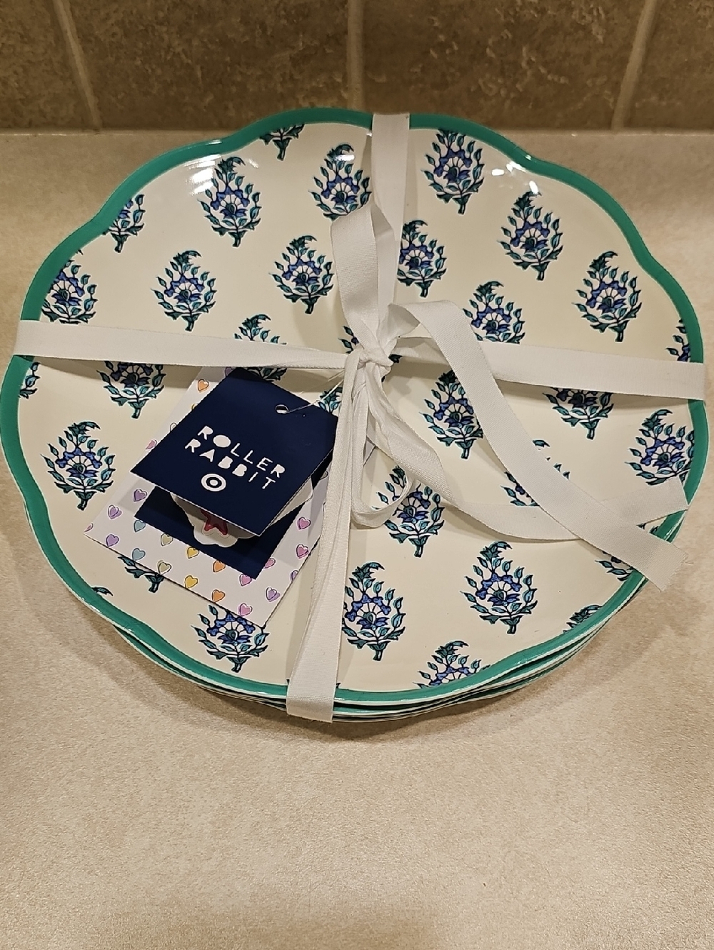New Roller Rabbit x Target - 4pc. Bouquet Melamine Salad Plates Blue/Green